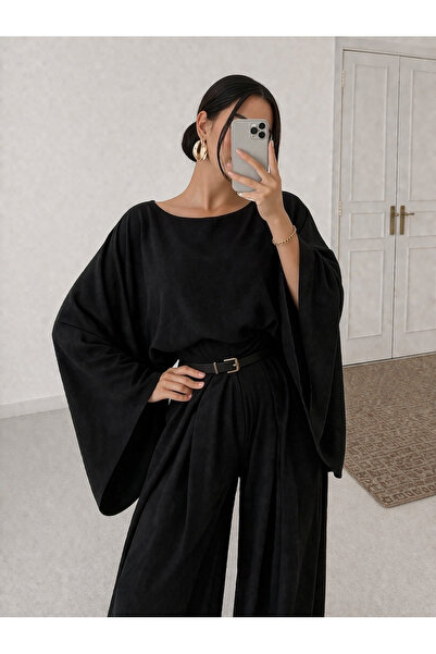 Ekim Store Σετ Παντελόνι και Μπλούζα Oversize με Μανίκια Νυχτερίδα