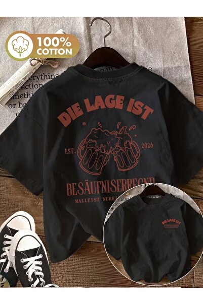 AEMİ Μπλουζάκι Unisex Die Lage Ist Oversize με λαιμόκοψη ποδηλάτου