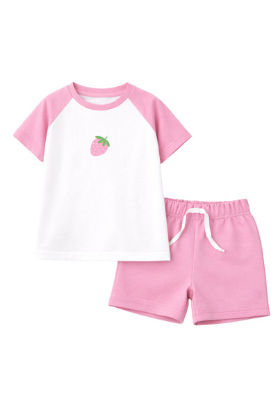 MARKOLL Κοριτσίστικο Σετ Ροζ Σορτς – Βαμβακερό Καλοκαιρινό Σετ 2 τεμαχίων με ...