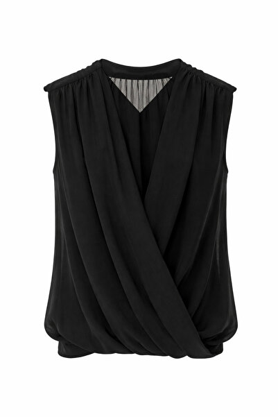 HAZELANNA Μαύρη μπλούζα σιφόν