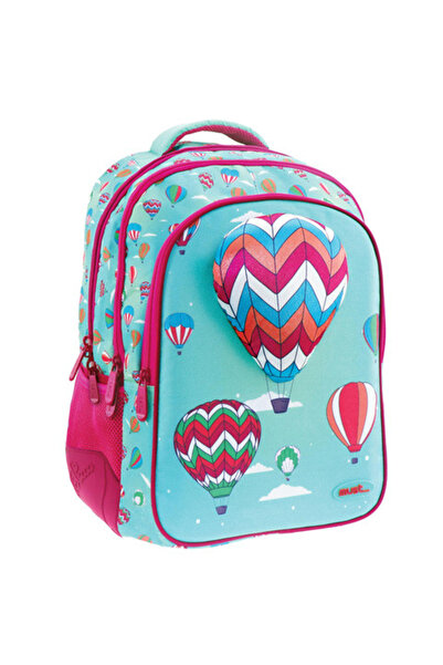 Diakakis 3D Μπαλόνια Εργονομικό Σακίδιο Πλάτης 43 εκ. 43Χ32Χ18 εκ. Πράσινο/Ροζ