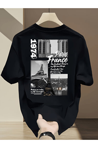 gencerco Bay Paris France 1974 Back Printed Premium Oversize T-Shirt