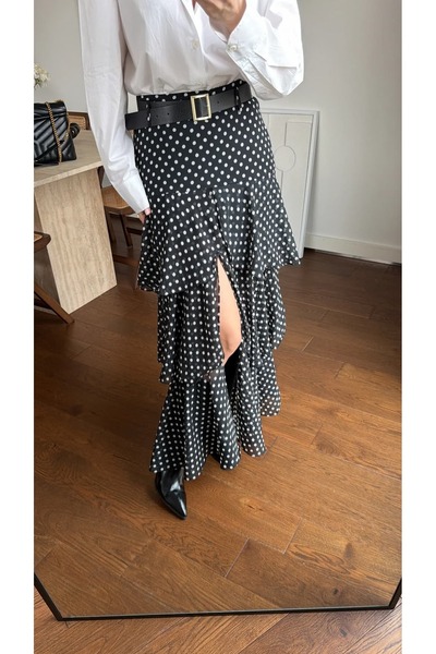 Nisam Polka Dot Flounce Chiffon Set