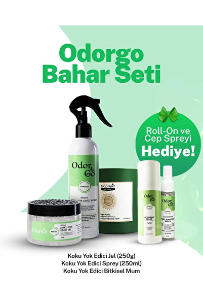 Odorgo Bahar Seti (Jel, Sprey, Mum) - Roll-On ve Cep Spreyi Hediye. Sigara / ...