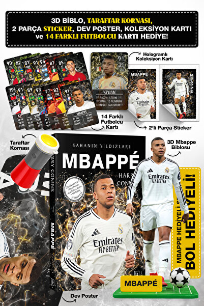 Parodi Yayınları Mbappe Futbol Kitabı Hediyeli Set - 3D Biblo, Maske, Korna, ...