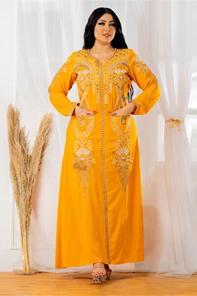 AsrymShop Abaya for Reception Parties, Light Cotton Viscose, Pockets, Embroid...