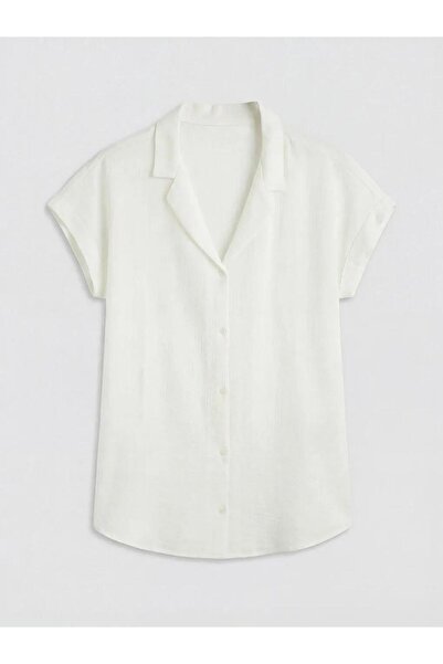 LC Waikiki Shirt Collar Muslin Women's Beach Dress (S6)