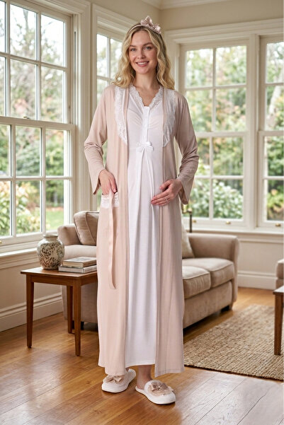 Lohusa Homewear مجموعة ملابس نوم نسائية صيفية كاملة الطول من New Season Mink ...