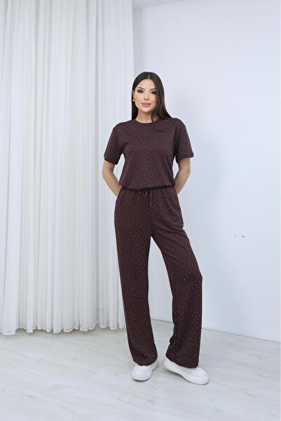 OTAKU Modal Fabric Stone Embroidered Comfortable Fit Summer Casual Women's Set