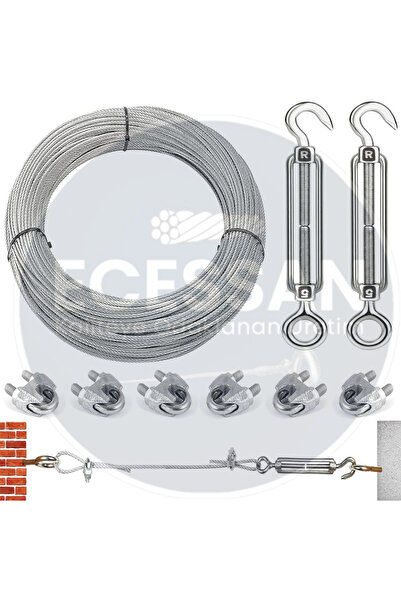 ECESSAN ÇELİK HALAT BAHÇE HALATI 25METRE 5MM