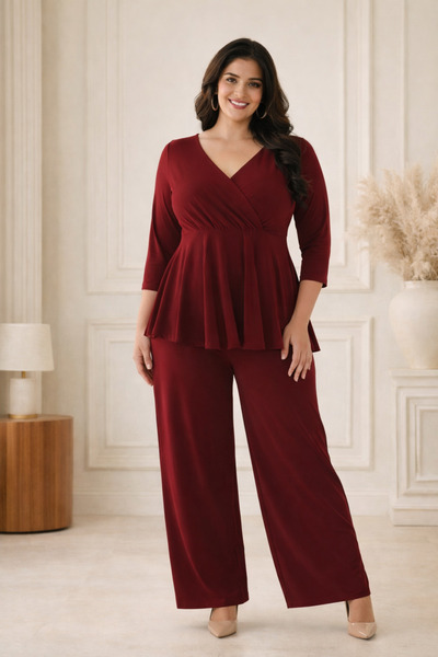 IŞILTI Γυναικείο Σετ με Διπλό Γιακά, Μανίκι 3/4, Άνετη Εφαρμογή, Χαλαρή Κοπή,...