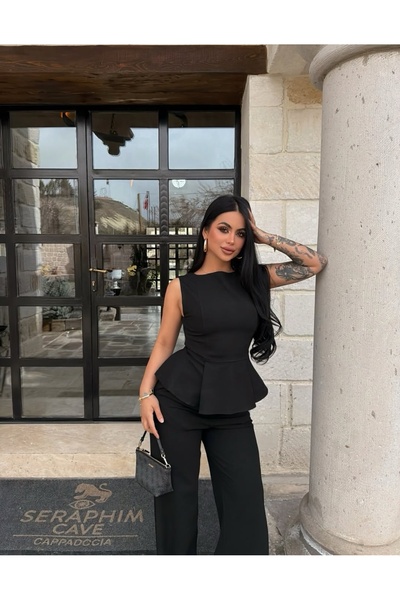 aytenli Κοστούμι από ύφασμα πολυβισκόν με ειδική κοπή και παντελόνι peplum