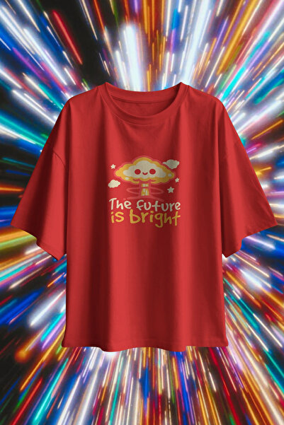 Ninkasiwear "The Future Is Bright" Irony Graphic Printed Unisex Oversize 24/1...