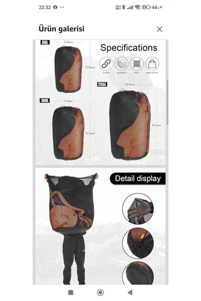 CAMP STORY Τσάντα αποθήκευσης υπνόσακου με πούπουλα χήνας 225 L