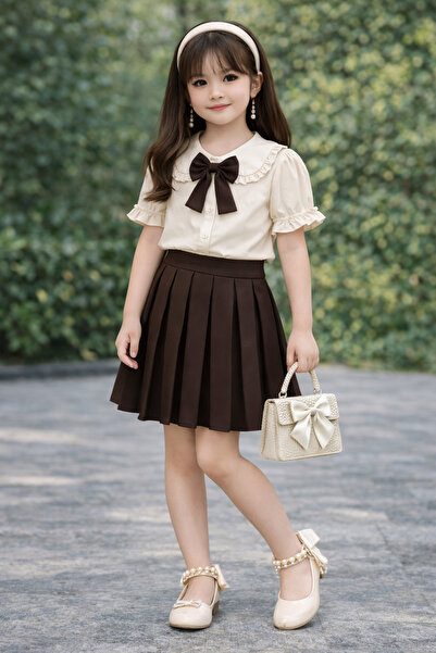 KOKOŞ BEBEK Κοριτσίστικο Σετ Φούστας με Λεπτομέρεια Φιόγκου 3 Τεμαχίων (Ηλικί...