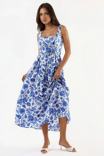 Hiccup BUSEM Φόρεμα μίντι με τετράγωνο γιακά και λουλούδια