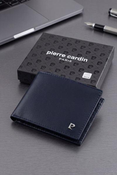 Pierre Cardin 075 Hakiki Deri Erkek Cüzdan Kartlık ANALİN LACİVERT-LACİVERT