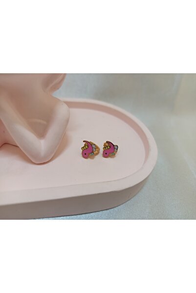 CSAYMODA PEMBE DİNAZORLU ÇOCUK KÜPESİ