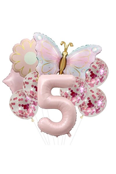 ÇITIPITISTORE Σετ γιορτής γενεθλίων με θέμα την πεταλούδα, με μπαλόνια από αλ...