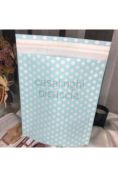 bisaccia 20X20 cm Blue White Polka Dot Gift Package Gift Bag with Tape Gift P...