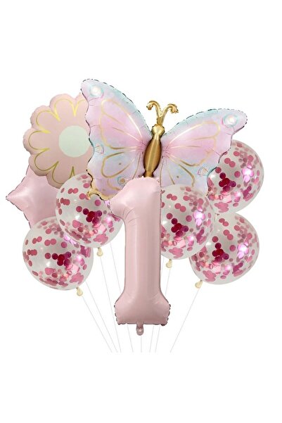 ÇITIPITISTORE Σετ γιορτής γενεθλίων με θέμα την πεταλούδα, με μπαλόνια από αλ...