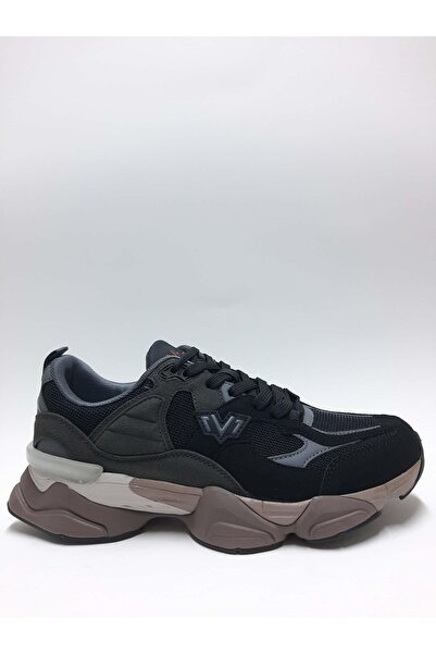 WALK Lace-Up Black Color Lightweight Comfortable Daily Sneakers Sports Men's ...