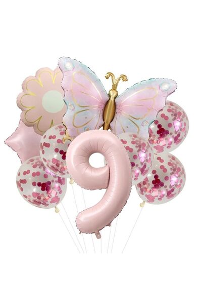 ÇITIPITISTORE Σετ γιορτής γενεθλίων με θέμα την πεταλούδα, με μπαλόνια από αλ...