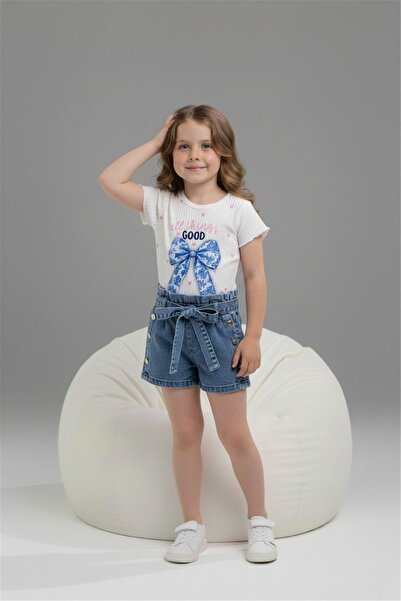 LİLLYPİCCA Κοριτσίστικο μπλουζάκι με στάμπα και τζιν σορτς, σετ 2 τεμαχίων