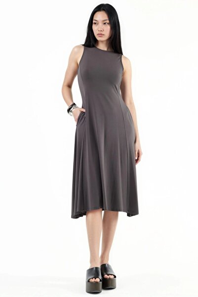 Hiccup BUSEM Αμάνικο Φόρεμα Μίντι με Τσέπες