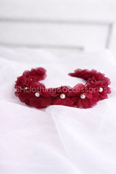SHClothing accessories مشبك تاج لؤلؤي مزين بالزهور للفتيات