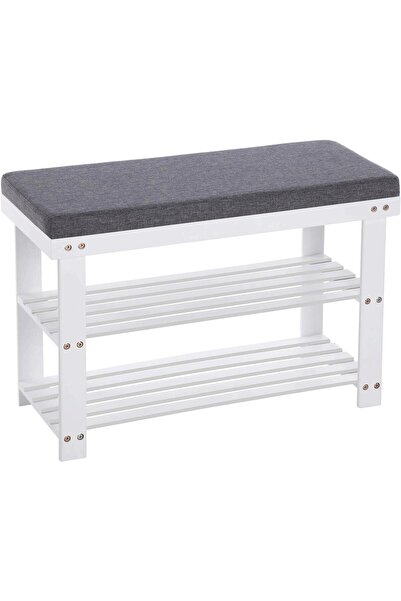 Brius Banca pentru pantofi din bambus, 2 niveluri, cu perna, sarcina 150 kg, ...