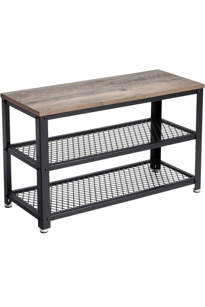 VASAGLE Raft pentru pantofi cu 2 niveluri, 73x30x45cm, din oțel, stil industr...