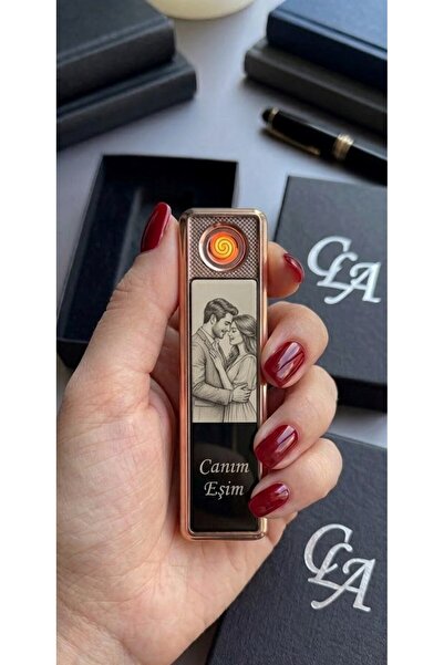 C&On Design Kişiye Özel Fotoğraf Baskılı USB Şarjlı Rezizdanslı Çakmak - Foto...
