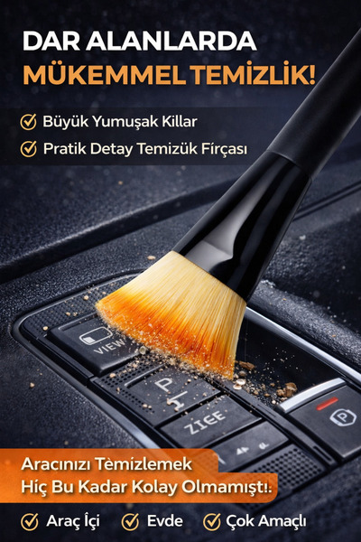 Hombak Çok Amaçlı Detay Temizlik Fırçası – Araç İçi, Havalandırma, Tuş Arası ...