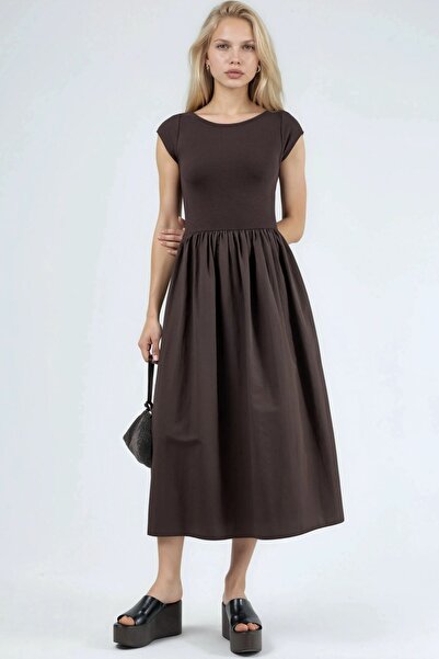 Hiccup BUSEM Κοντομάνικο Φόρεμα με Λαιμόκοψη Ποδηλάτου Midi