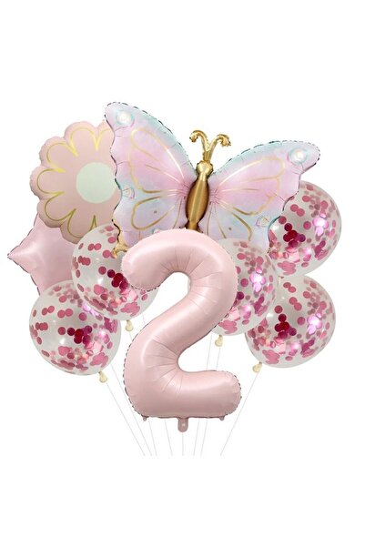 ÇITIPITISTORE Σετ γιορτής γενεθλίων με θέμα την πεταλούδα, με μπαλόνια από αλ...