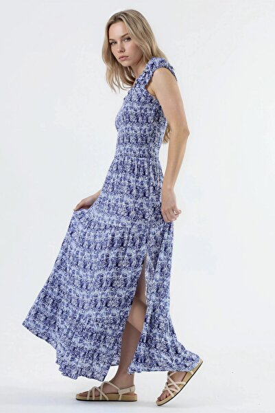 Hiccup Φόρεμα μάξι με τετράγωνο γιακά και σχέδιο BUSEM