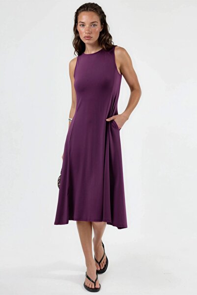 Hiccup BUSEM Αμάνικο Φόρεμα Μίντι με Τσέπες