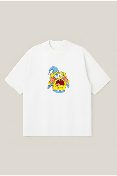 Moon Dancer Μπλουζάκι Sleepy SpongeBob Oversize Boxy Cut Unisex 100% βαμβακερ...