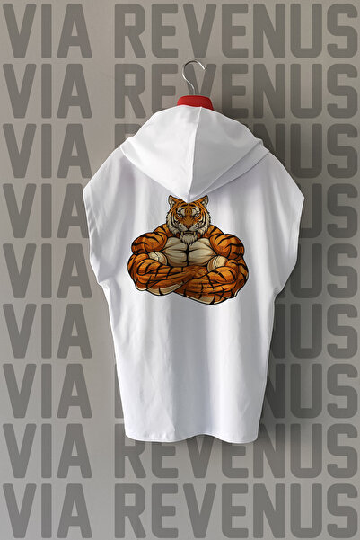Vordevia Gym Tiger Αθλητικό μπλουζάκι με κουκούλα και στάμπα μπροστά και πίσω...