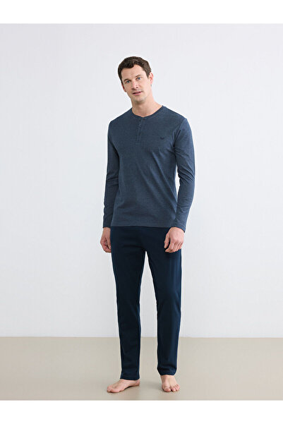 LC Waikiki Peak New Season Crew Neck Plain Men's Pajama Set