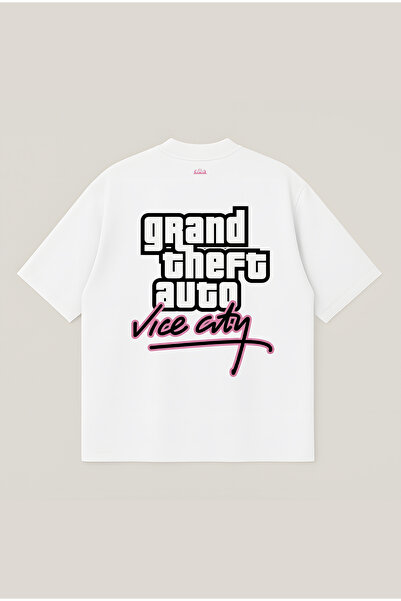 Moon Dancer GTA Vice City Щампована овърсайз тениска със свободна кройка, уни...