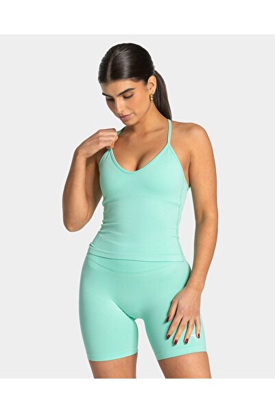 Generic Brand Mint Green Seamless Tank Top - Adjustable Thin Strap Sports Top