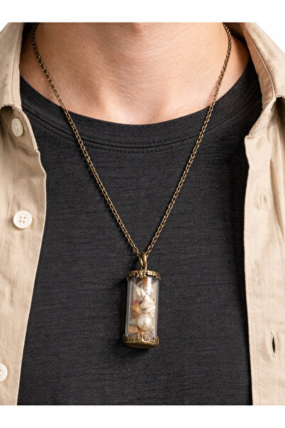 HER ŞEY NOTA www.herseynota.com Silver Color Glass Tube Sea Shell Necklace Un...