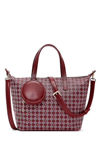 Derimod Women's Burgundy Printed Shoulder Bag 26Pbd273426