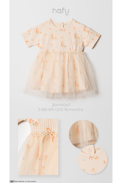 HAFY BABY Chick Patterned, Tulle, Summer Baby Girl Dress