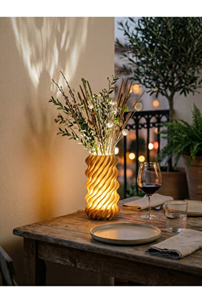 Elana Design Şarj Edilebilir Işıklı Dekoratif Vazo – Lux LED Masa Lambası (Ty...