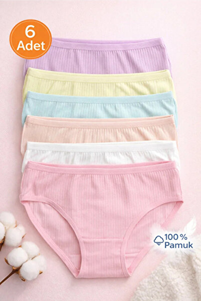 BUTİK1AVM Stars Εσώρουχα Κοριτσίστικα Εσώρουχα 6 Χρωμάτων Βαμβακερά Premium Π...
