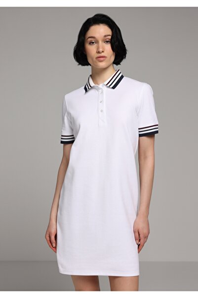 Colin's Γυναικείο λευκό κοντομάνικο φόρεμα Jacquard σε στενή γραμμή