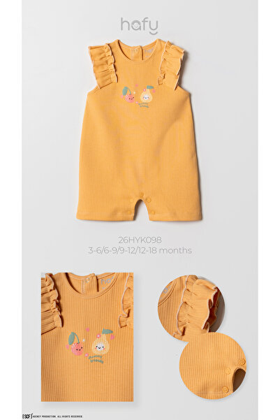 HAFY BABY Meyve Nakışlı, Fırfırlı, Yazlık, Kız Bebek Şort Tulum